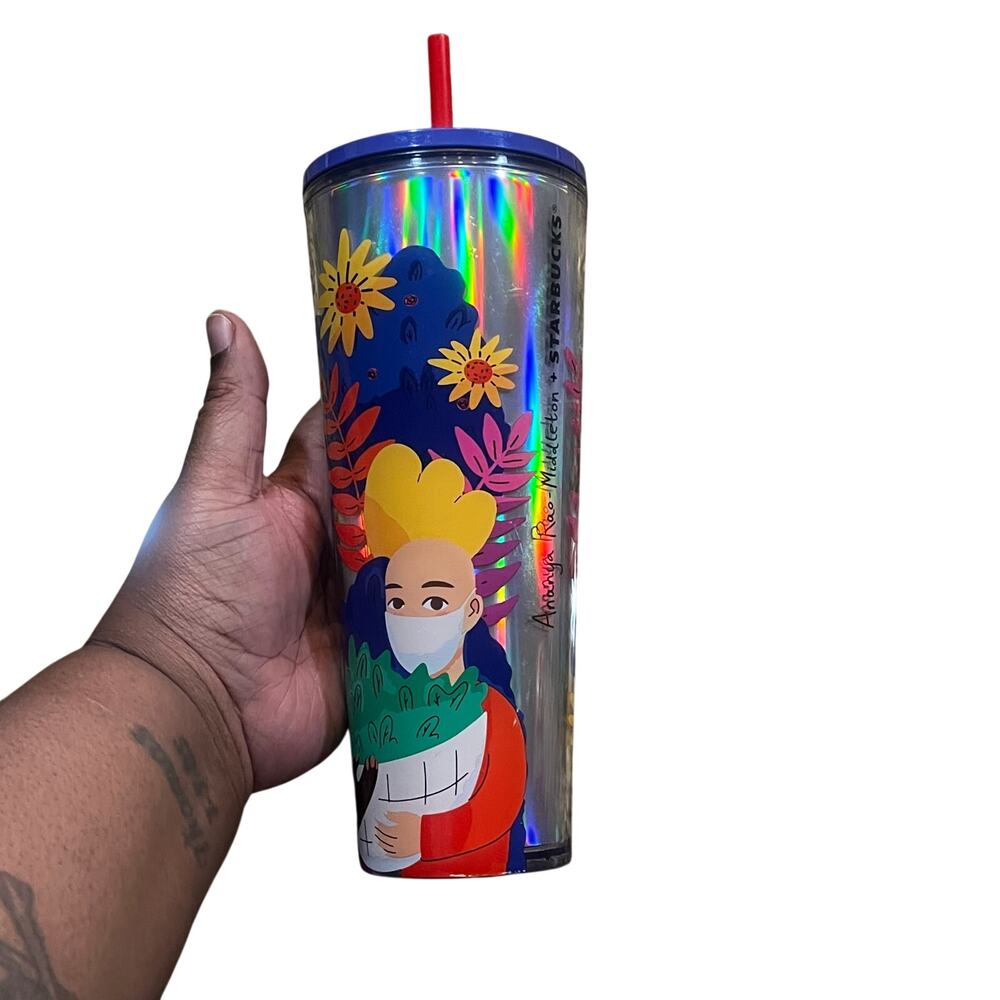 Starbucks Ananya Rao Middleton 2024 24 Oz‎ Tumbler Hologram Iridescent Cold Cup